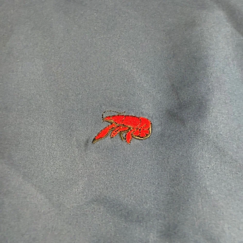 Perlis Windshirt Jacket Men L Navy Blue Quarter Zip Crawfish Logo Pullover